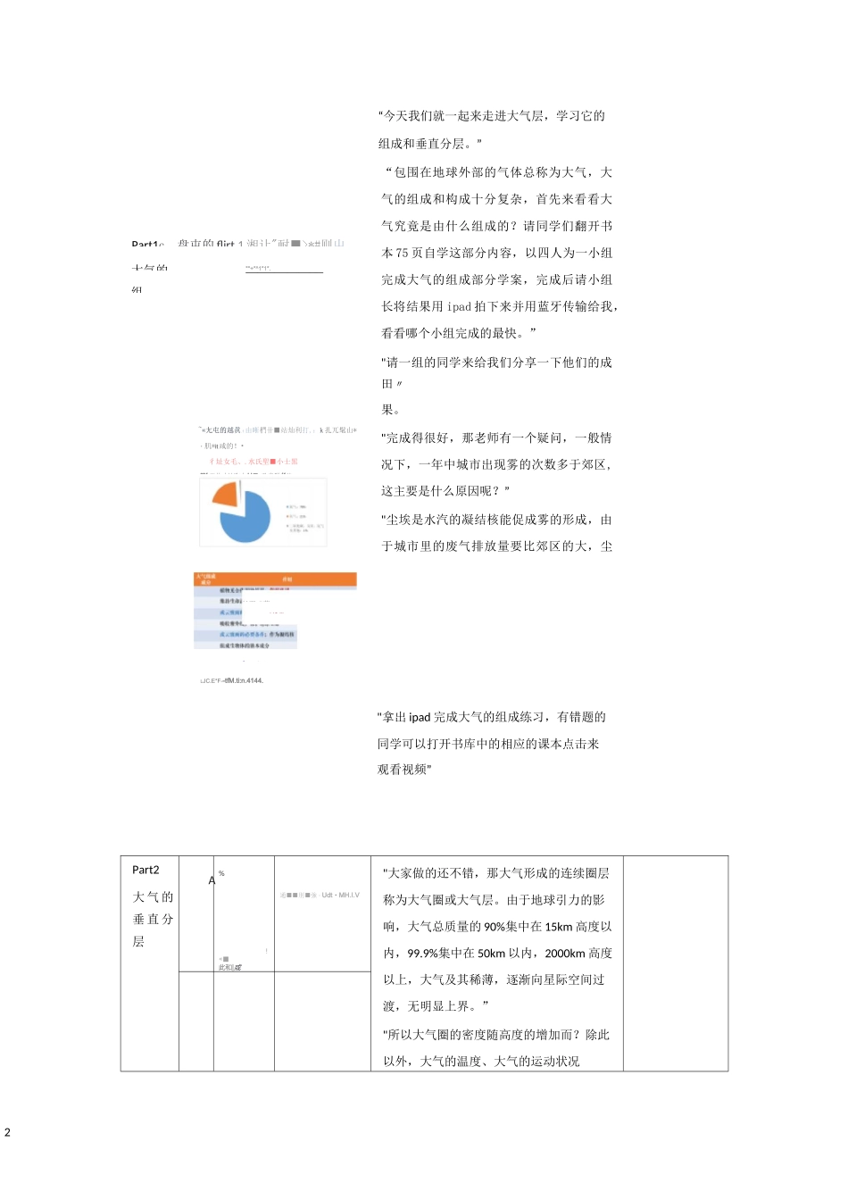 大气的组成和垂直分层 教学设计精编版_第2页