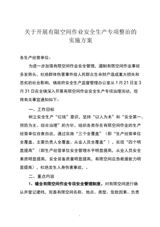 有限空间自查自检实施方案
