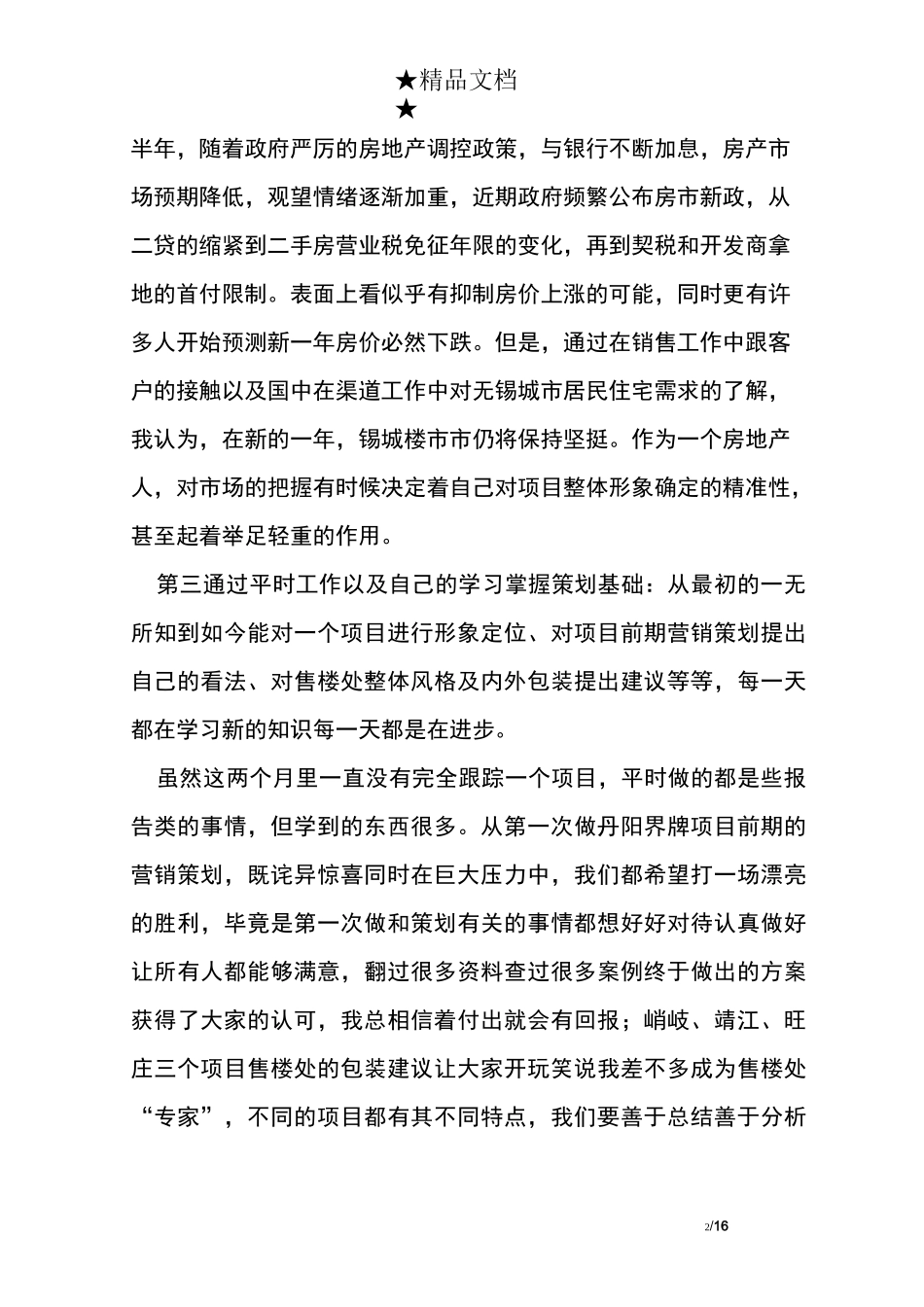 房地产策划工作总结_第2页