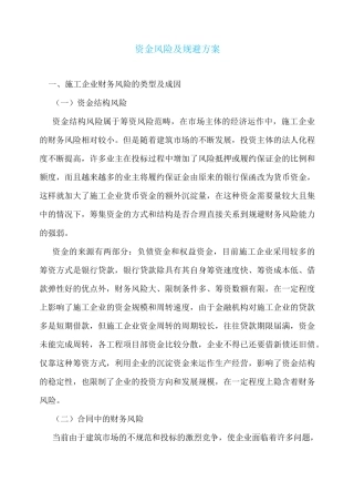 资金风险及规避方案