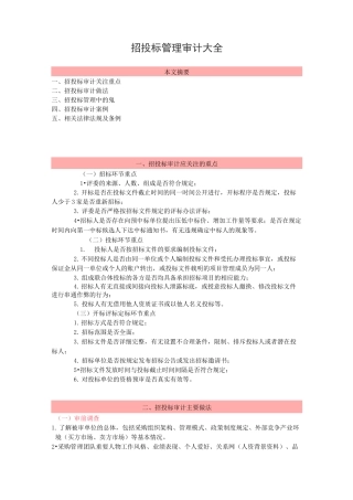 招投标管理审计大全