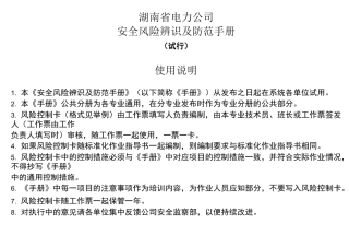 安全风险辨识及防范手册