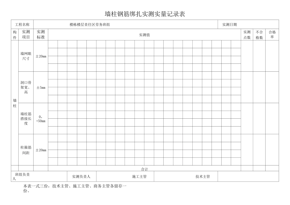 工程实测实量全套验收表格_第1页