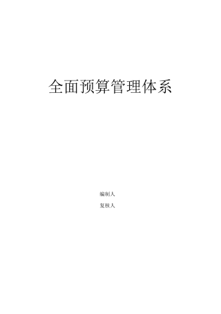 集团公司全面预算管理方案计划体系