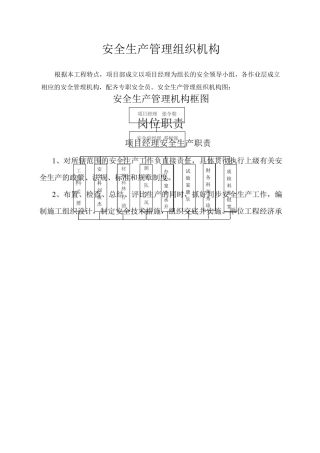 安全生产管理组织机构 