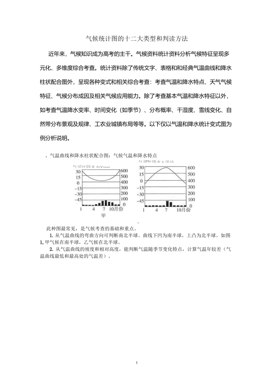 12种常见气候类型统计图判读_第1页