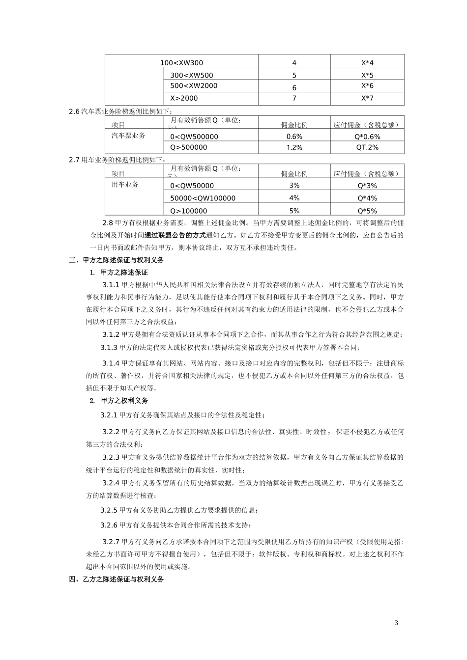 网络公司-旅游产品分销合作协议-CPS协议-个人模版_第3页