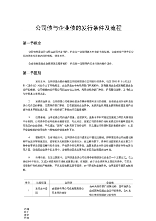 公司债与企业债的发行条件和流程图