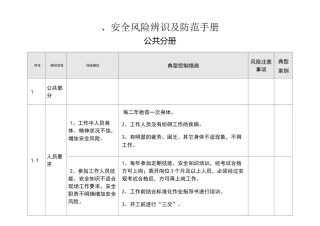 安全风险辨识及防范手册-