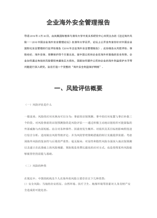 企业海外安全管理报告