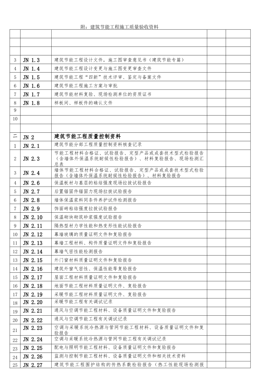 建筑节能工程施工质量验收资料表格模板_第1页
