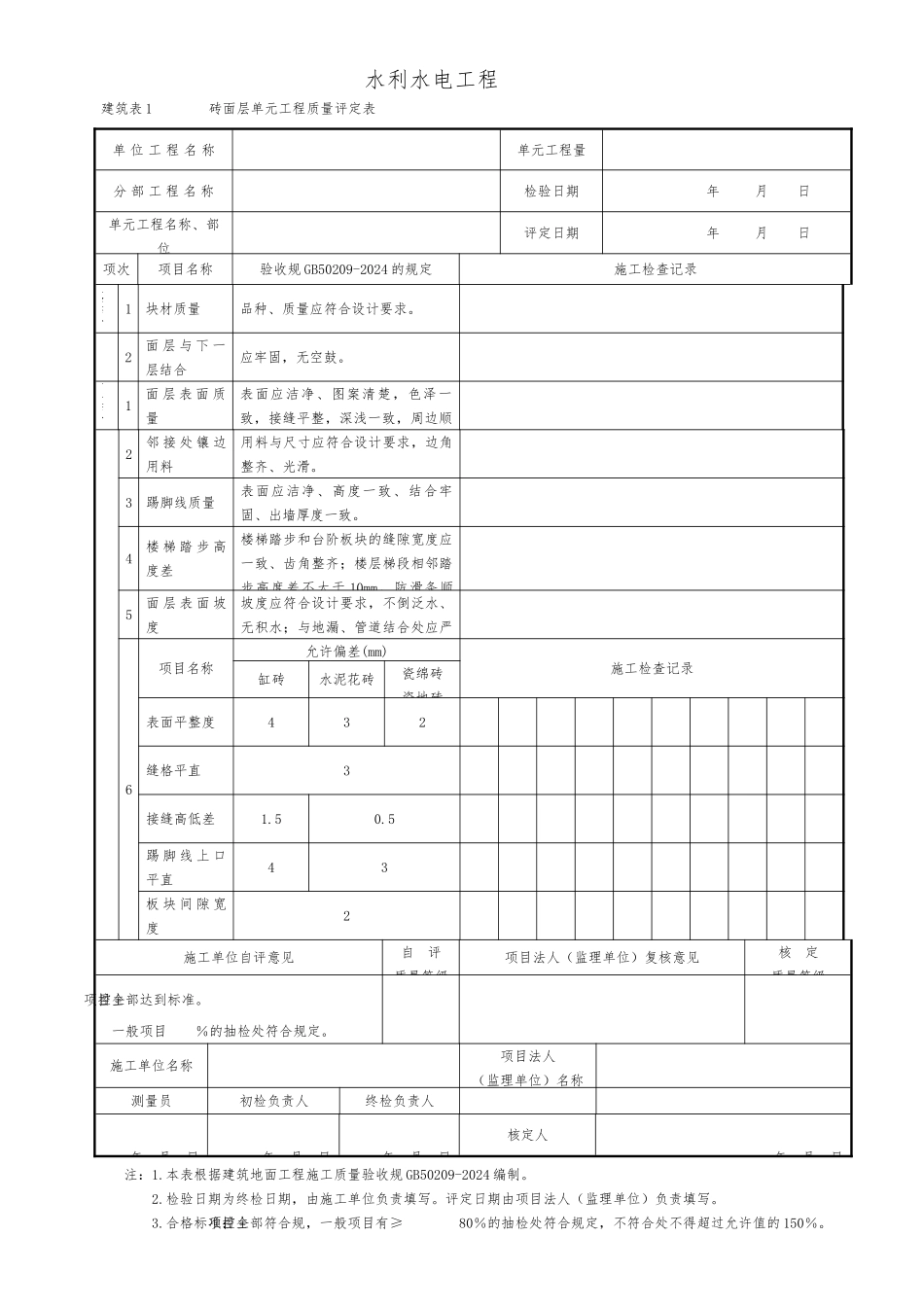 建筑装修工程质量评定表_第2页