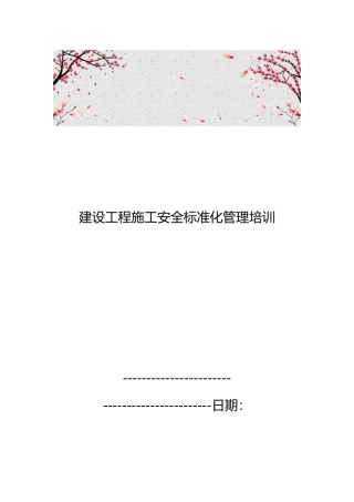 建设工程施工安全标准化管理培训教材