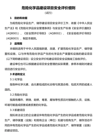 建设项目安全评价细则