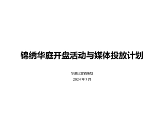 开盘活动与媒体投放计划