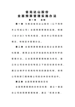 弗迪尔财务制度系列预算管理办法