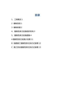 强制性条文执行计划(线路)