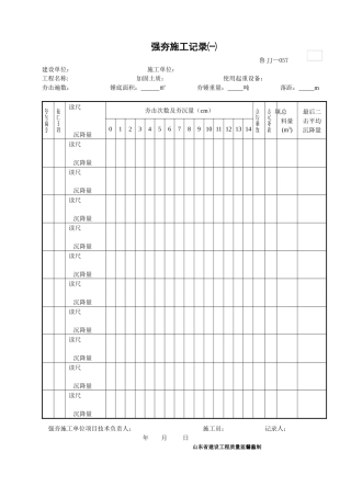 强夯施工记录（一）