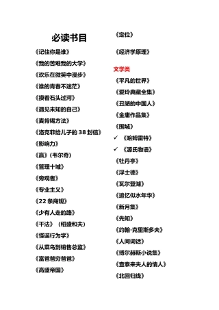 当代大学生必读书目