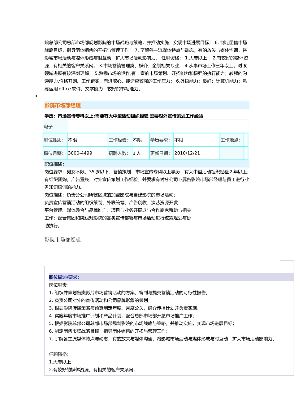 影院市场部经理的职责_第2页