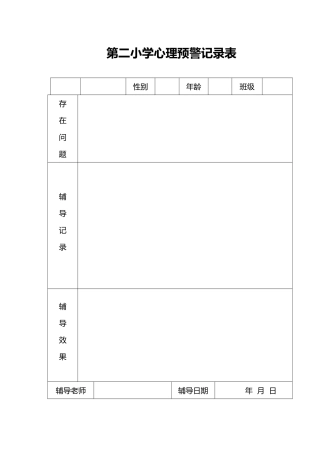 心理咨询室各种表格模板