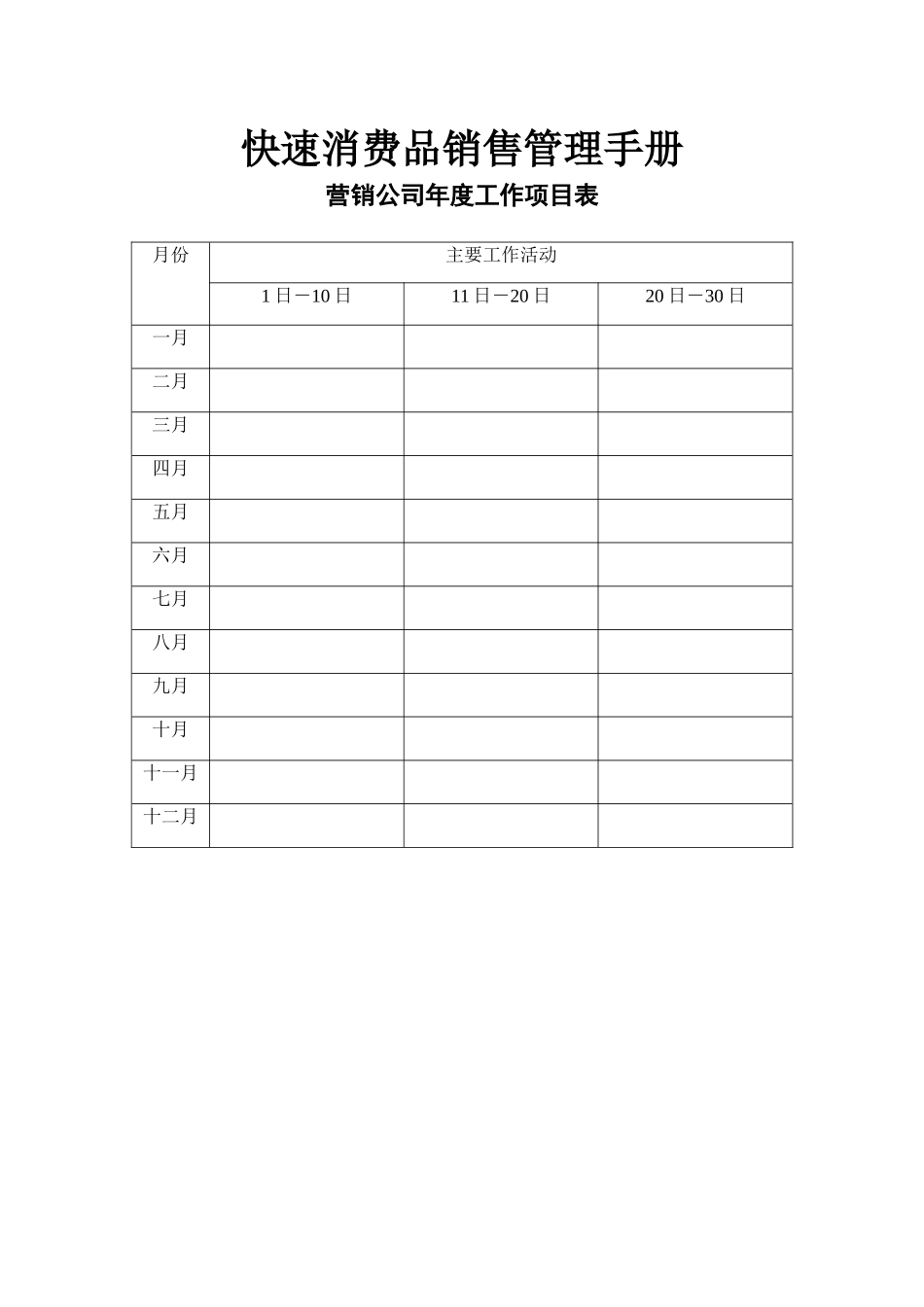 快速消费品销售管理手册含表格_第1页