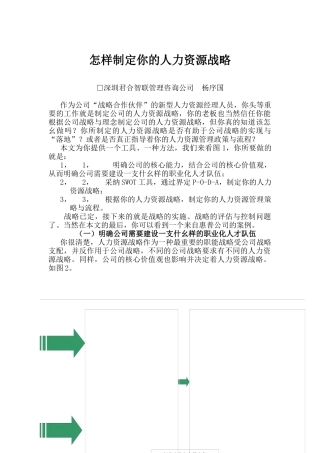 怎样制定你的人力资源战略（DOC14页）