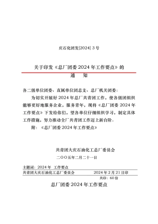 总厂团委工作要点说明