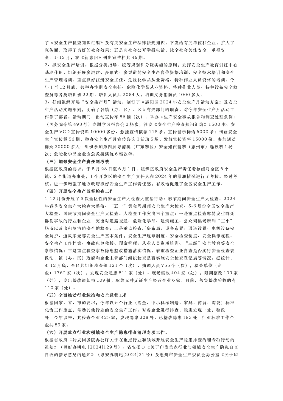 惠阳区安全生产年度工作计划总结_第2页