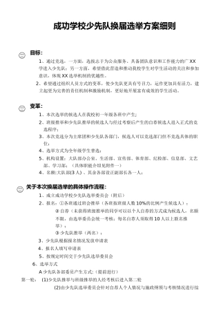 成功学校少先队选举流程