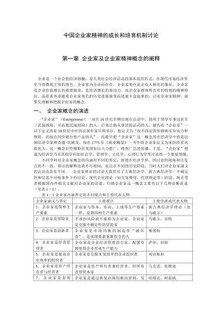 我国企业家精神的成长于培养