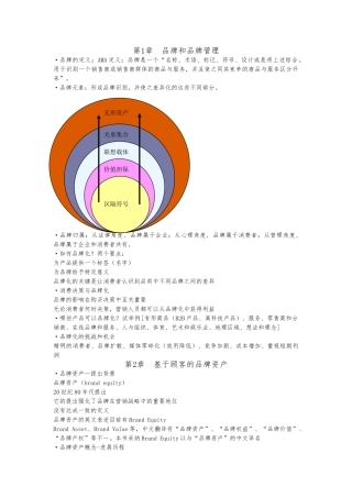 战略品牌管理复习资料汇总