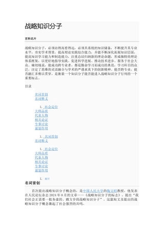战略知识分子