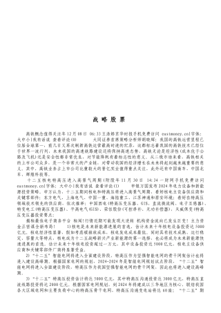 战略股票相关资料