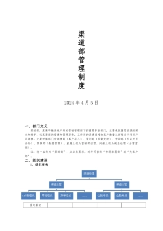 房产营销渠道部管理制度汇编