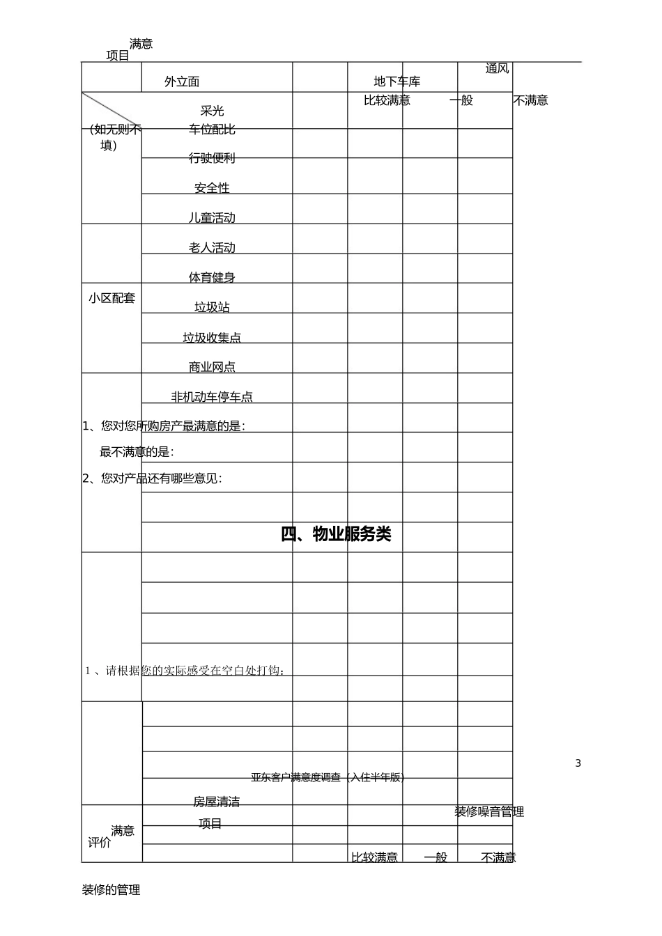 房地产企业近期交付客户满意度调查表_第3页