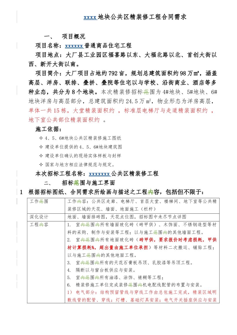 房地产公共区域精装修要求明细_第1页