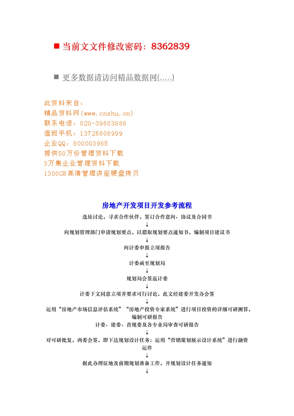 房地产开发项目开发参考流程图_第1页