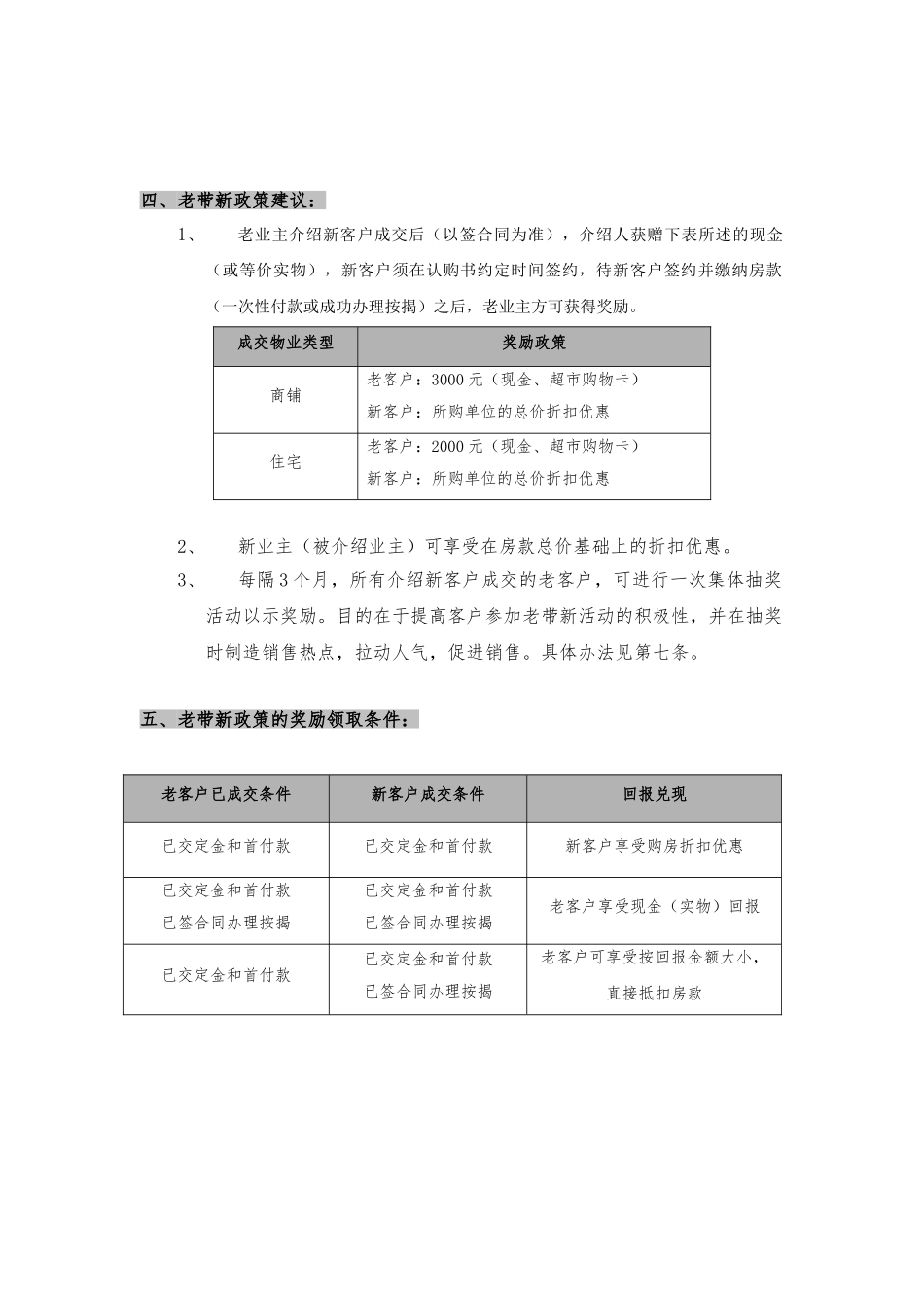 房地产楼盘老带新政策与相关表格模板_第2页