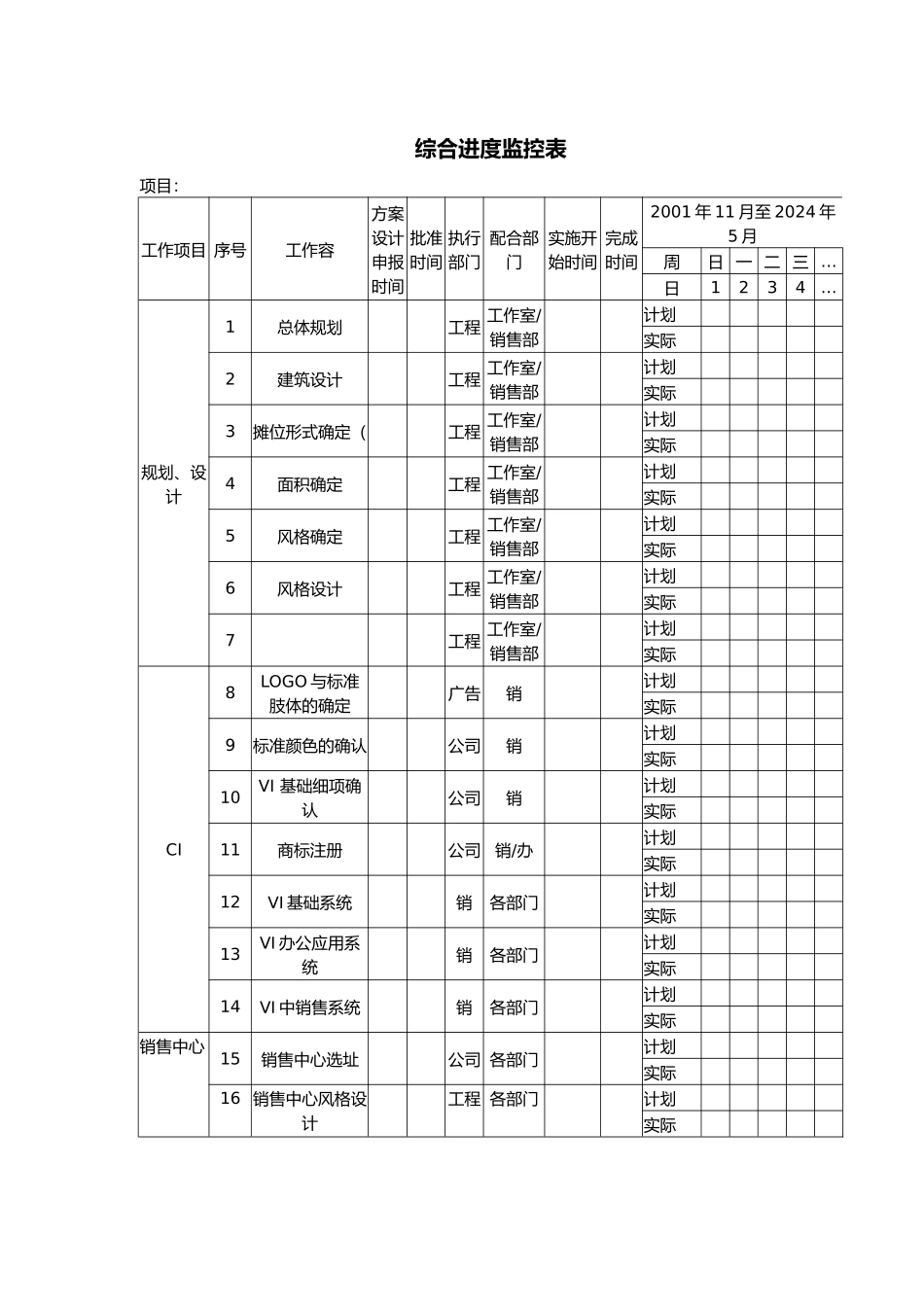 房地产综合进度监控表_第2页