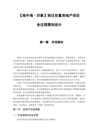 房地产项目全程策划报告