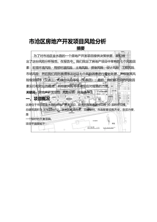 房地产项目风险分析报告文案