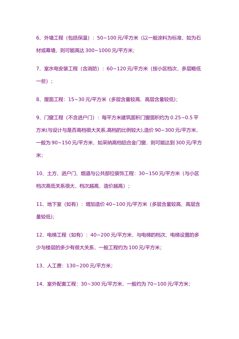 房屋工程建筑造价指标_第3页
