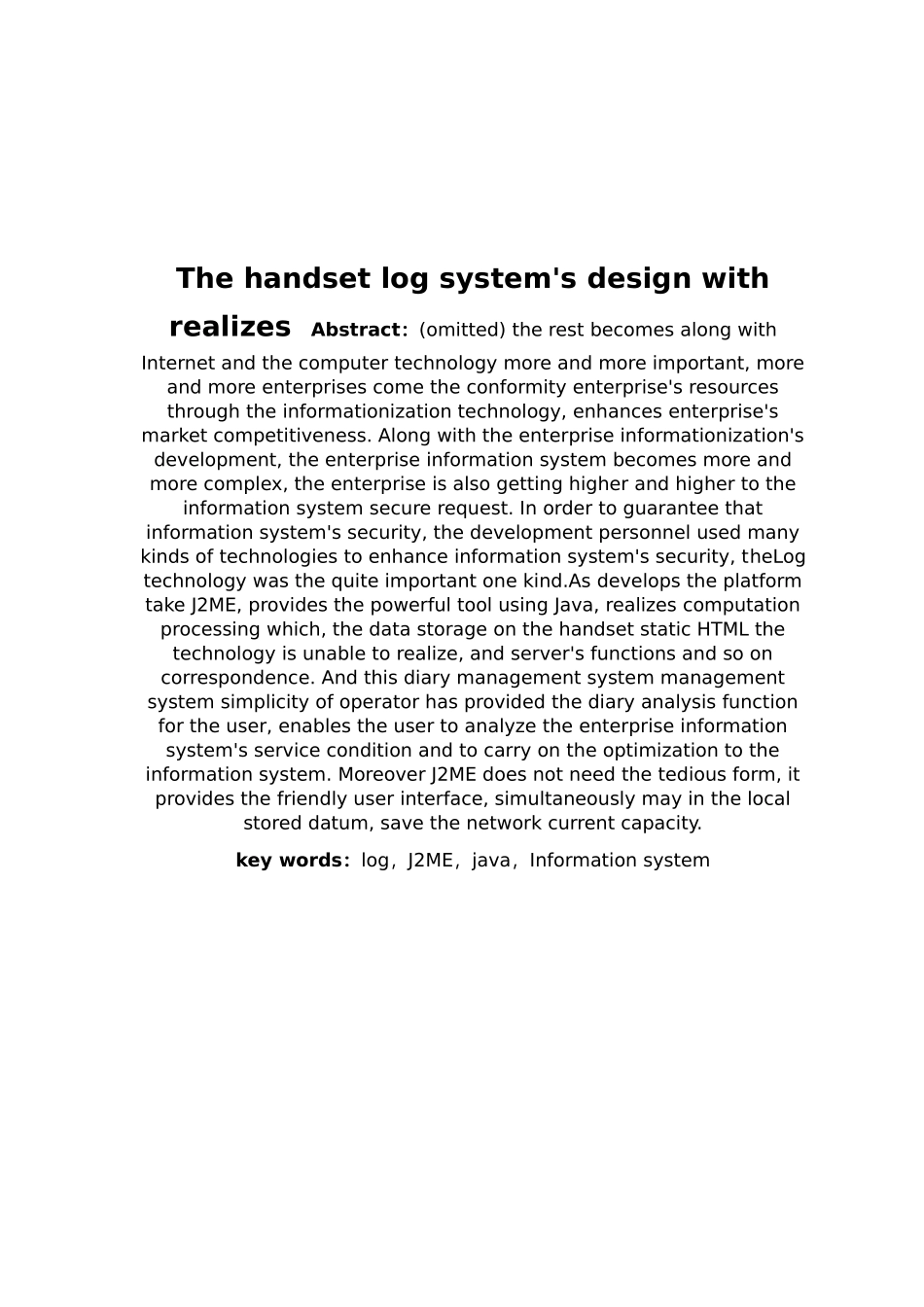手机日志系统的设计与实现本科生毕业论文_第2页