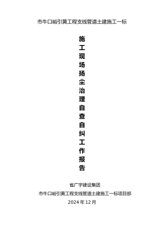 扬尘防治自查自纠工作报告