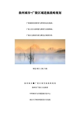 扬州某区域发展战略规划