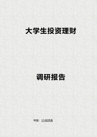 投资理财调查报告a