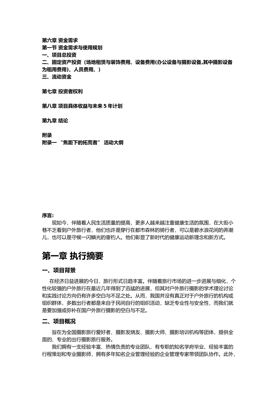 投资项目商业实施计划书_第2页
