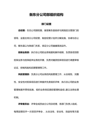 担保公司内部组织结构