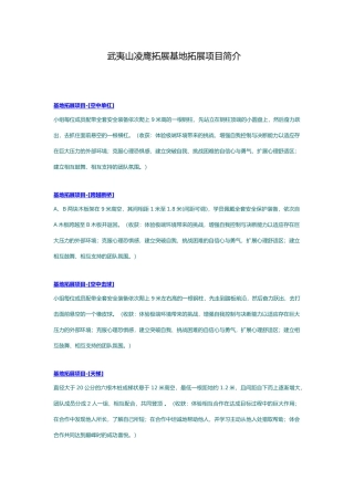 拓展培训项目简介与点评要点说明